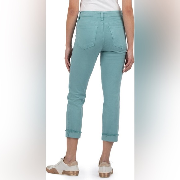 KUT from the Kloth Amy Fray Hem Crop Skinny Jeans Sea Blue Size 6 EUC - Picture 3 of 6